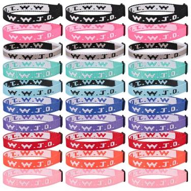 Imagem de Meajjew WWJD Pulseira Cristã para Mulheres e Homens, Pulseiras Ajustáveis para Presentes de Jesus Cristão, Pulseiras WWJD em Massa - Pulseira What Would Jesus Do, Fibra de poliéster, Sem Pedra