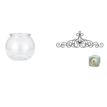 Imagem de Whtkoph Pequeno Aquário Transparente, Ornamento para Casa, Tigela, Vaso, Mesa, Quarto, Sala de Estar, Decoração de Casa, Arte de Parede em Espiral, Placa