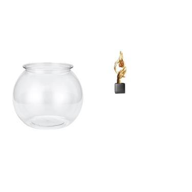 Imagem de Whtkoph Estátua Decorativa em Resina No Formato de Um Aquário Abstrato Transparente, Ideal Como Vaso para Quarto, Sala de Estar, Escritório Ou Mesa.