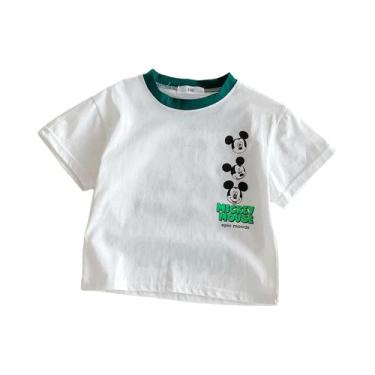 Imagem de Camiseta De Manga Curta Disney Mickey Mouse Para Meninos, Verão, Solta