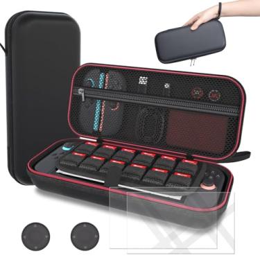 Imagem de Nintendo Switch 2 Case with Screen Protector and Thumb Grips, Compact Hard Shell Switch 2 Travel Case Holds Console and 12 Game Cards, Shockproof Waterproof Carrying Case for Switch 2 Accessories