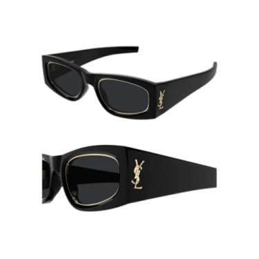 Imagem de Óculos de sol SAINT LAURENT SL M140 RIM em forma de olho de gato com logotipo monograma YSL com kit de óculos de luxo eSHADES