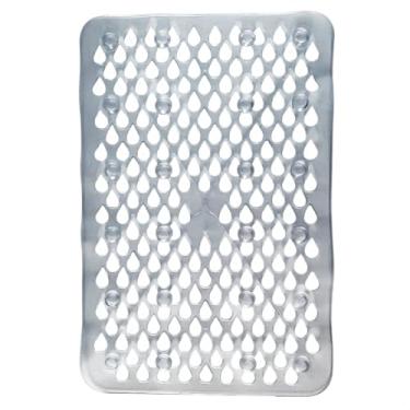 Imagem de Tapete Antiderrapante para Banheiro com Ventosas em PVC 47,5x30,5cm – Tapete de Segurança para Box e Piso Molhado(Cristal)