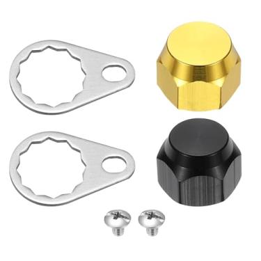 Imagem de YELARXI Tampas de porca de parafuso de molinete de pesca, peças de reposição de porca de placa de bloqueio de maçaneta direita M8 - Adequado para (acessórios de bricolagem/pesca/reparação), preto