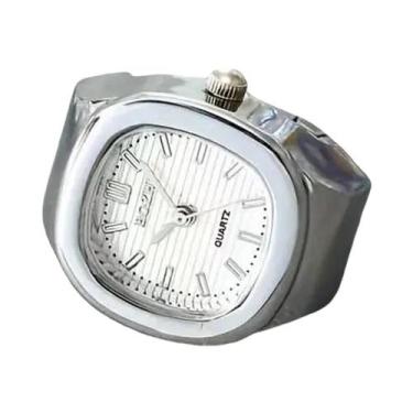 Imagem de Relógio De Bolso Quadrado Minimalista Punk, Anel Versátil, Mini Relógi