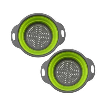 Imagem de Escorredor De Silicone Dobrável 2PCS Para Cozinha, Cesto De Drenagem P