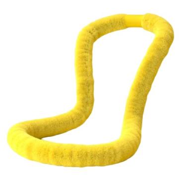 Imagem de Generic Aro de ginástica com mola macia e peso, design acolchoado e confortável para a cintura, portátil, para exercícios abdominais em casa ou no ginásio, Amarelo 1.5kg