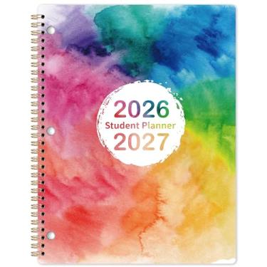 Imagem de Agenda escolar 2024-2025 - Agenda escolar 2024-2025, agosto de 2024 - junho de 2025, 21,6 cm x 28 cm, planejador 2024-2025 ano acadêmico, 3 furos perfurados e adesivos - colorido