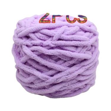 Imagem de Fio De Poliéster Macio E Grosso (2 Peças) Para Tricô Manual, Crochê, C