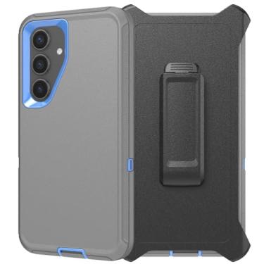 Imagem de Capa série Defender para Samsung Galaxy S24/S25, robusta e durável, camada segura à prova de choque de grau militar, com proteção de porta, inclui clipe de suporte para coldre para S24/S25 15.7 cm