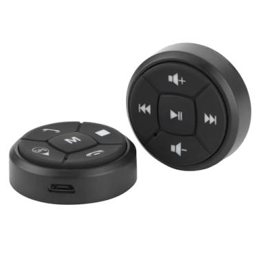 Imagem de Acouto Botão de Controle do Volante Volume GPS Interruptor de Controle Sem Fio Premium Metal ABS Preto 36mm Acessório Universal para Carro para Sistemas de áudio GPS DVD