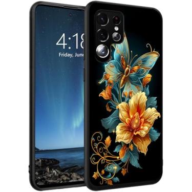 Imagem de DSRGRGFDJ Capa projetada para Samsung Galaxy S26 Ultra de 17,5 cm, capa de silicone ultrafina, antiarranhões e à prova de choque - Borboleta floral