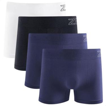 Imagem de Kit 4 Cueca Boxer Masculina Microfibra Sem Costura Zee Rucci Premium, 