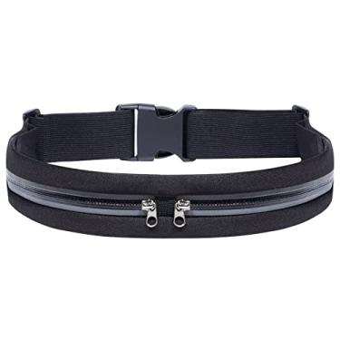 Imagem de Pochetes de cinto de corrida para mulheres e homens, Estilo estreito preto, One Size, Cinto esportivo