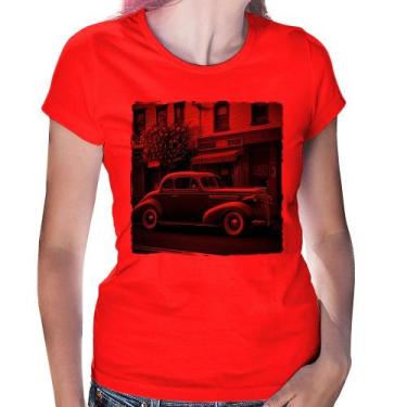 Imagem de Baby Look Carro antigo na cidade - Foca na Moda, Vermelho, P