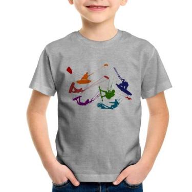Imagem de Camiseta Infantil Kite Surf Freestyle - Foca na Moda, Cinza, 2