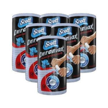 Imagem de Kit 6 Pano Reutilizável Scott Rolo Azul Uso Pratico