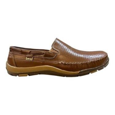 Imagem de Mocassim Masculino Tertuliano 85 Ultraconforto Solado Emborrachado Couro Caramelo-Masculino