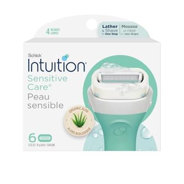 Imagem de INTUITION Schick Intuition Refill Lâminas Para Pele Sensível Feminina | Refil De Lâminas De Barbear Intuition Com Aloe Orgânico Refis De Navalha 6 Unidades (Pacote Com 1)