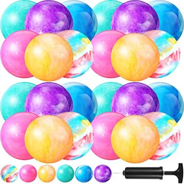 Imagem de 24 Pieces 9 Inch Bouncing Balls for Kids Marbleized Bouncy Balls Cloud Kick Balls Sensory Inflatable Ball Fun Handballs Indoor Outdoor Playballs for Children Adults Pets Playground Beach School