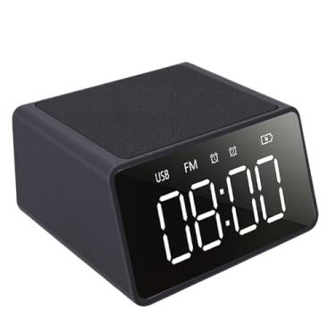 Imagem de Jectse Despertador Digital, Alto-falante Com Carregador Sem Fio de 10 W, Rádio FM Com Tela LED de 5 Polegadas e Microfone Embutido, para Cabeceira