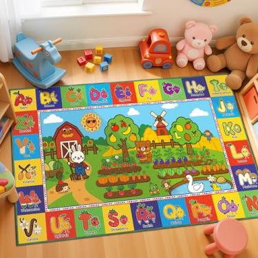 Imagem de Arenarug Tapete ABC para sala de jogos, frutas, 3x5