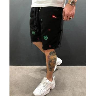 Imagem de Bermudas Cargo Masculinas De Verão Casuais Para Academia Fitness Com B