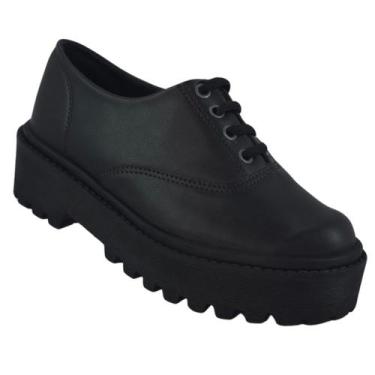 Imagem de Mocassim Oxford Feminino Plataforma Salto médio Confortável Solado Sol