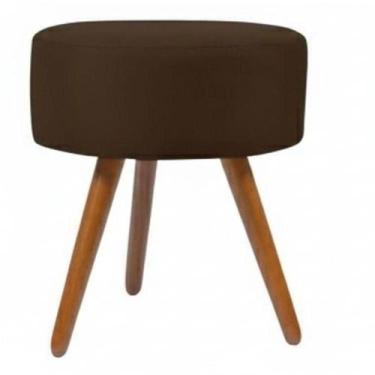 Imagem de Puff Redondo Pés Palito Marrom - SMF DECOR