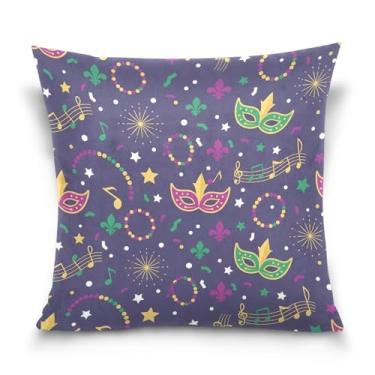 Imagem de Blueangle Capas de almofada de máscara de carnaval - 50 x 50 cm, decoração de férias de fazenda para sofá de casa (428)