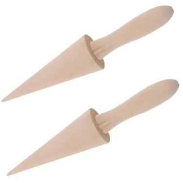 Imagem de Rolo de cone de waffle Sorvete Molde de cone de madeira de 9,1 polegadas Sorvete Roll Maker Waffle Conemaker Moldes de rolo de massa de chifre Conemold (2)