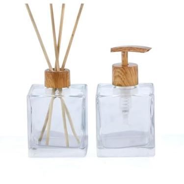 Imagem de Kit Aromatizador de Ambiente em Vidro 250ml com Tampa em Madeira e Varetas – Decoração para Casa e Escritório