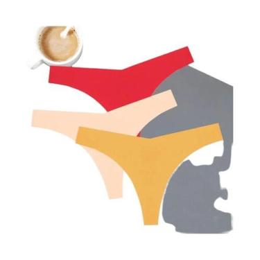 Imagem de Tanga Feminina Sem Costura De Cintura Baixa Em Forma De V, Macia E Ami