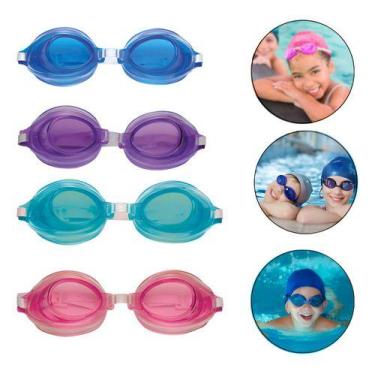 Imagem de Óculos De Natação Infantil +3 Anos Brincar Colorido Piscina - Mor, Ros