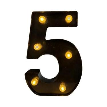 Imagem de Letras E Números De LED Preto Iluminados Para Decoração De Casa, Bar, 