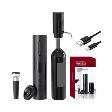 Imagem de Conjunto De Abridor De Garrafa De Vinho Elétrico Recarregável 4 Em 1 C