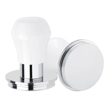 Imagem de Normcore Tamper de café de 49 mm V4.1 Mini, acionado por mola com feedback de clique, compatível com máquinas de café expresso Rok, Olympia Cremina, máquinas de alavanca La Pavoni, branco