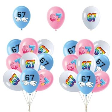 Imagem de 67 balões de aniversário com tema meme, 18 balões para decoração de festa de aniversário de 6 e 7 anos