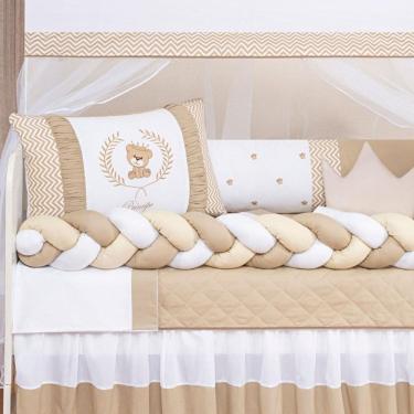 Imagem de Kit Berço Bebê Menino 11 Peças Com Saia E Mosquiteiro