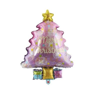 Imagem de Decoração De Árvore De Natal Grande Com Papai Noel, Pinguim, Cervo E B