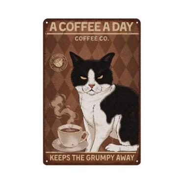 Imagem de Placa De Metal Vintage Com Gatos Para Parede - Decoração Normal É Abor