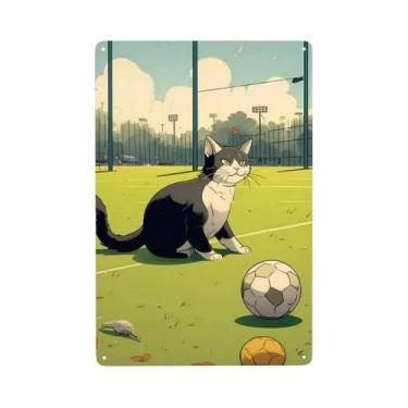 Imagem de Placa De Metal Vintage Com Gatos Para Parede - Decoração Normal É Abor