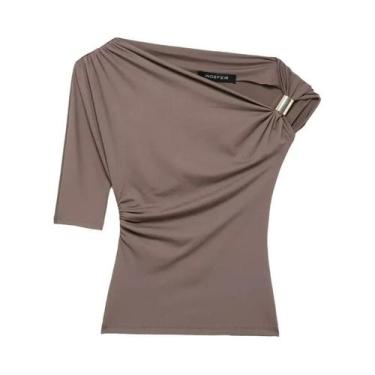 Imagem de Top Assimétrico Amarelo E Preto Para Mulheres, Casual E Sexy, Moda De 