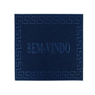 Imagem de Capacho Bem-Vindo Tapete Emborrachado Antiderrapante Para Porta de Res