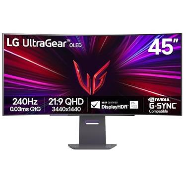 Imagem de LG Monitor Gamer Curvo Oled Ultragear 45Gs95Qe De 45 Polegadas Wqhd 800R, 240 Hz, 0,03 Ms Displayhdr True Black 400 Amd Freesync Premium Pro Nvidia G-Sync Hdmi 2.1 Displayport Com Inclinação/Altura