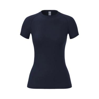 Imagem de Camiseta Esportiva Feminina De Compressão De Secagem Rápida Com Manga 