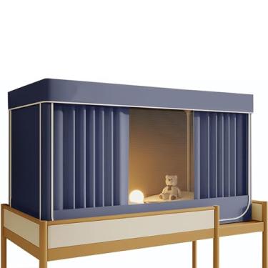 Imagem de Tenda de cama para beliche de solteiro - Barraca sensorial de dossel portátil para uso interno - Serve para estrutura de beliche padrão ideal para privacidade e brincadeiras de sonhos