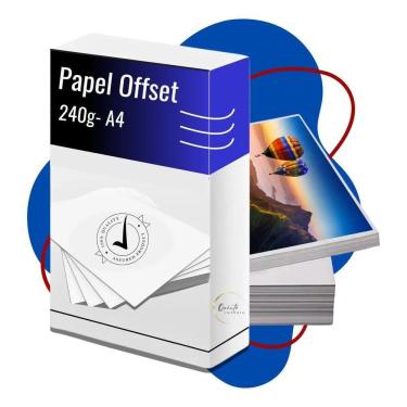 Imagem de Papel Offset 240G Cartão 250 Folhas A4 Branco Sulfite Premiu