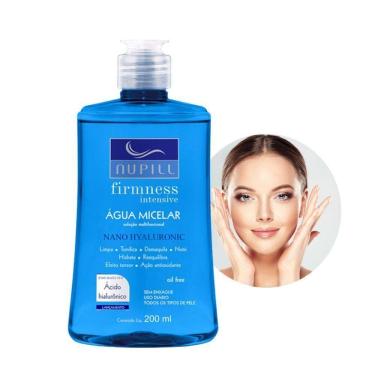 Imagem de Kit Facial Sabonete Líquido água Micelar Nano Hyaluronic Nupill E Lenços De Algodão 50un