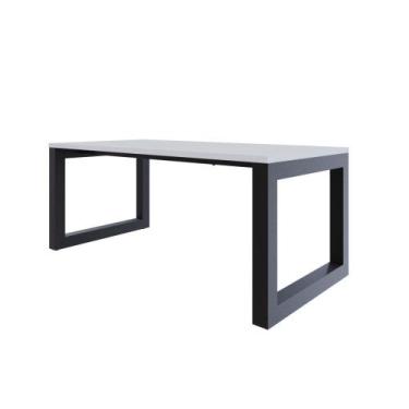 Imagem de Mesa de Jantar Bronx 180x90x77cm - Compace, Branco TX/Est.Preta